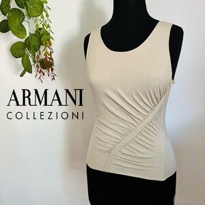 Vintage Armani Collezioni cream tank top, designer size 10 EUC M-L